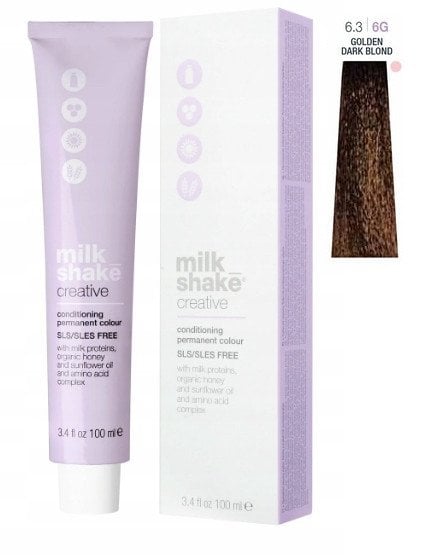 Milk Shake, Creative, SLS/SLES-Free, Permanent Hair Dye, 6.3 Golden Dark Blond, 100 ml For Women