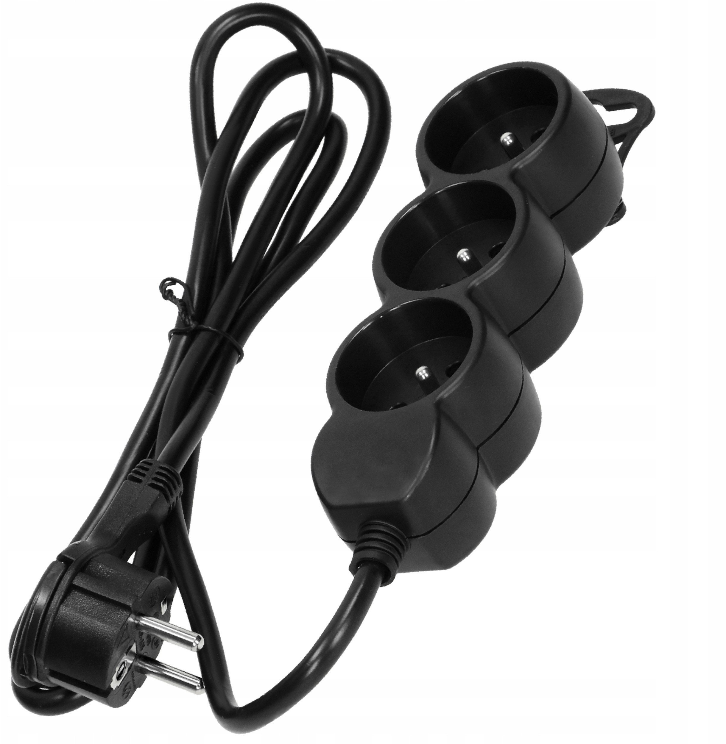 Przedłużacz 3x2P+Z,1,4m, 3x1mm?, czarny