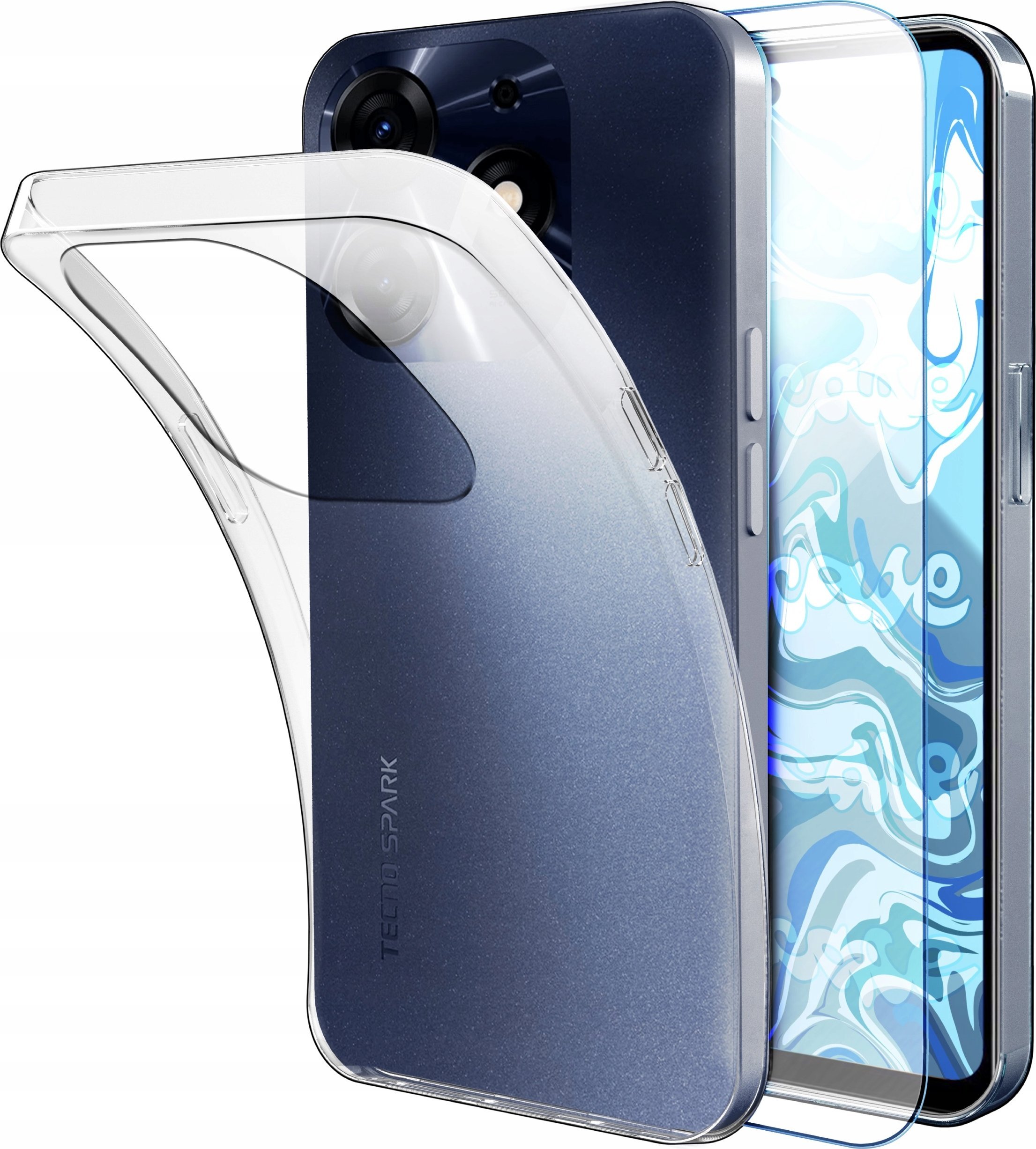 Hello Case ETUI DO TECNO SPARK 10 PRO GUMOWE OBUDOWA CASE SILIKON SLIM COVER SZKŁO