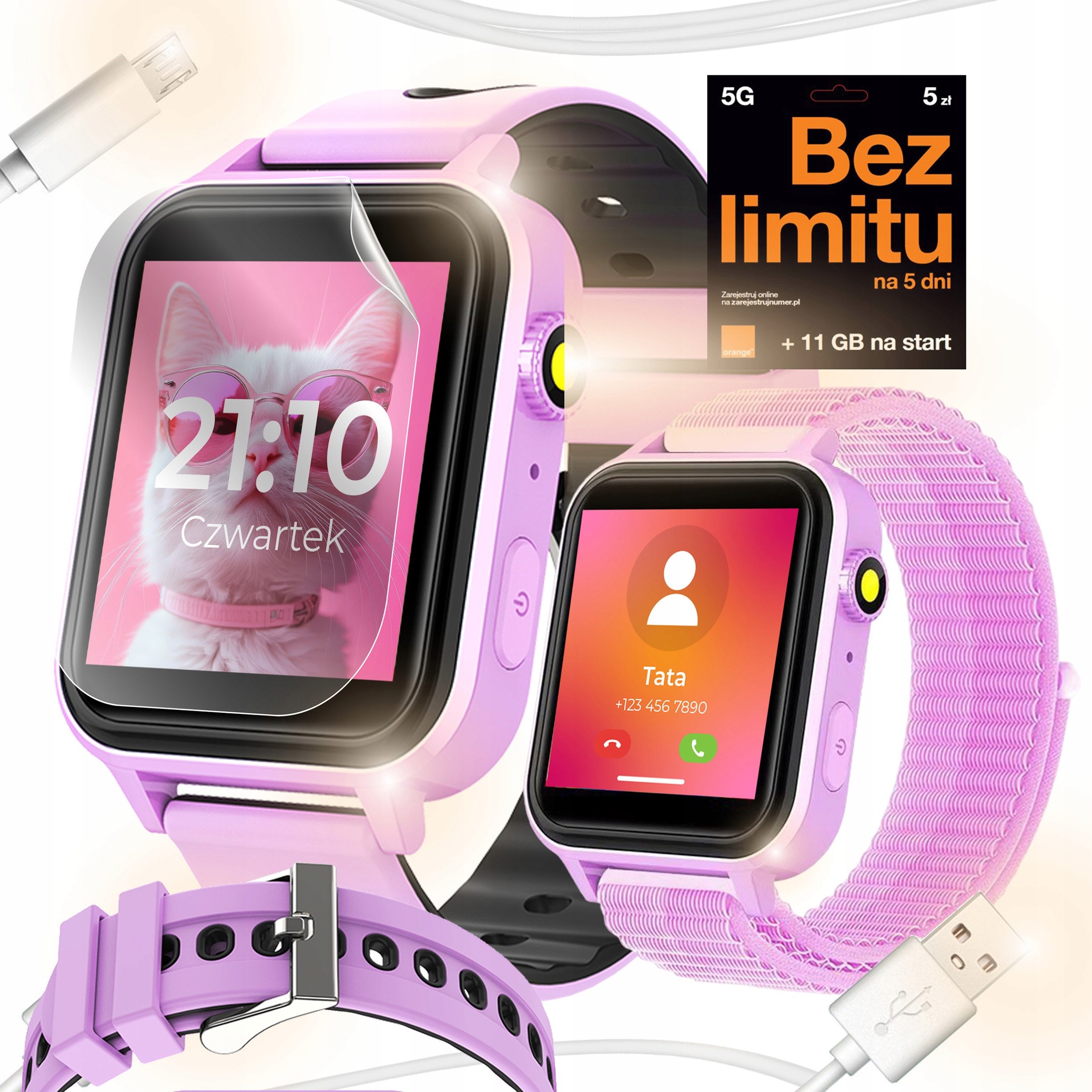 SMARTWATCH ZEGAREK TELEFON DLA DZIECI ROZMOWY MUZYKA GRY LATARKA KROKOMIERZ