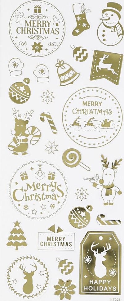 Creative Company Naklejki metaliczne Złote BożeNarodzenie