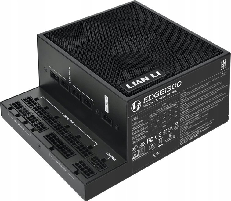 Zasilacz serwerowy Lian Li Lian Li EDGE EG1300 80 PLUS Platinum Netzteil, PCIe 5.1, ATX 3.1 - 1300 Watt, schwarz