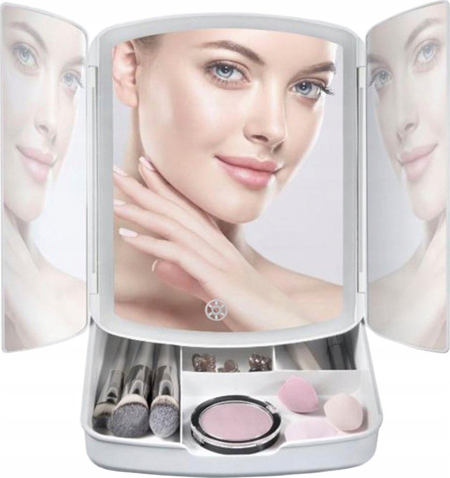 Lusterko kosmetyczne Verk PODŚWIETLANE LUSTERKO DO MAKIJAŻU LED KOSMETYCZNE