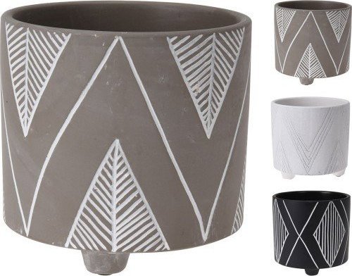 Koopman Doniczka na kwiaty betonowa na nóżkach 13 x 14 cm