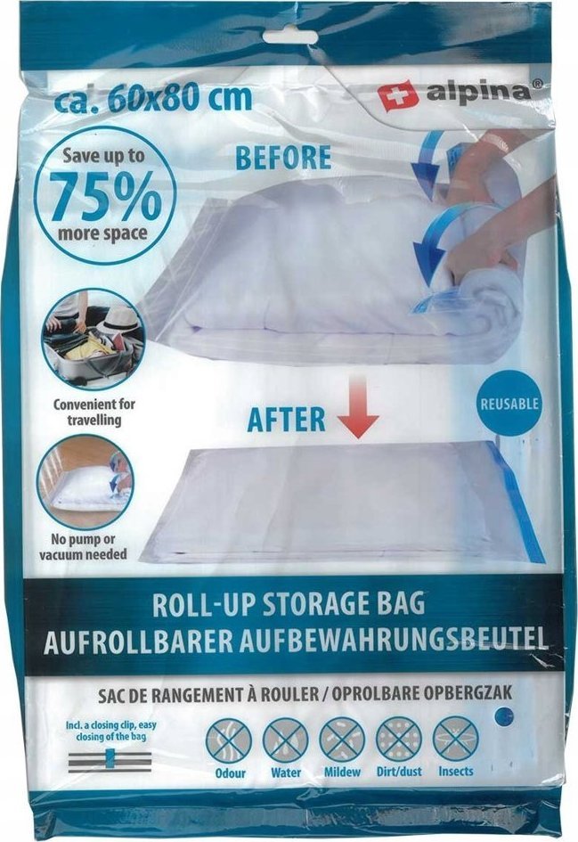 Alpina Worek torba próżniowa do przechowywania ubrań, pościeli 60x80cm ALPINA