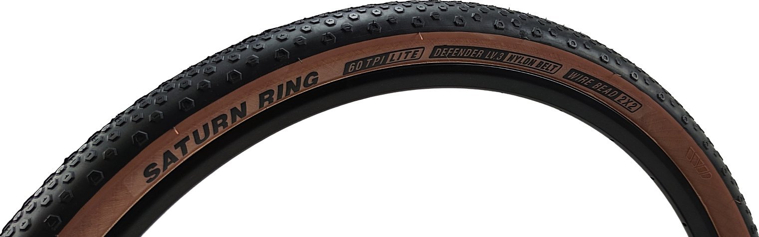 Opona BLACKONE PRO 700x42C 44-622 W3113 SATURN RING JET 60TPI NYLON BELT BLACK+BROWN