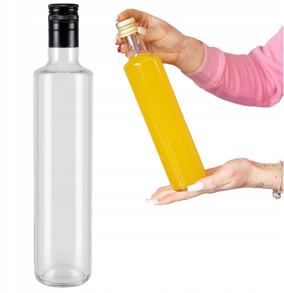 Butelka SZKLANA DORICA 500 ml BEZBARWNA na oliwę nalewki ocet sok 0,5l