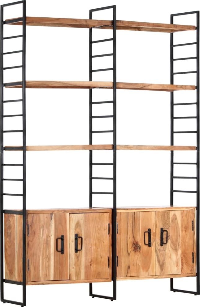 vidaXL Regał na książki, 4 poziomy, 124x30x180 cm, drewno akacjowe