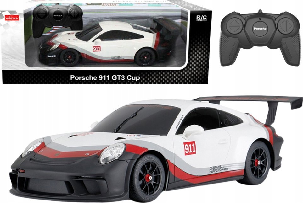 Rastar Auto RC 1:18 Rastar Porshe 911 GT3 Biało-Szare