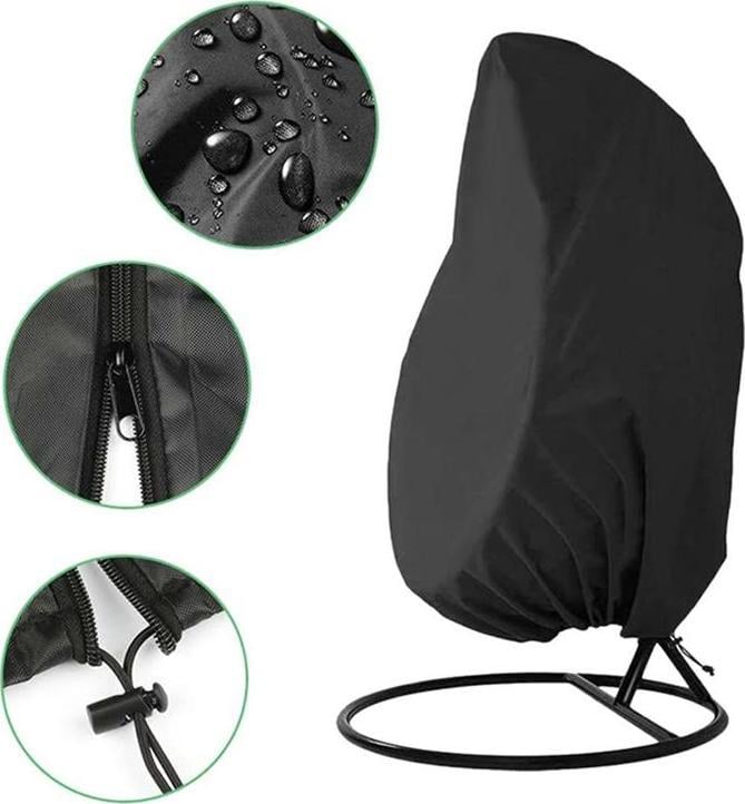 Aptel Pokrowiec Na Fotel Wiszący Chroniący Przed Deszczem Czarny Ag390d