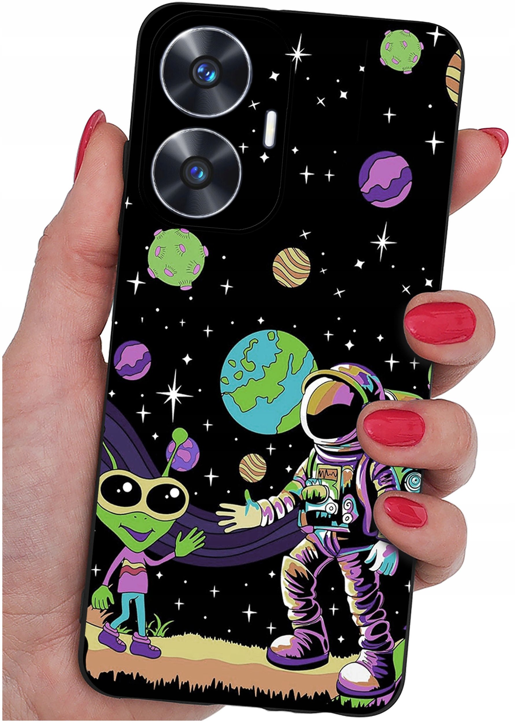 krainaGSM ETUI do Realme C55 wzory | SILIKONOWE MATT CASE + SZKŁO 9H