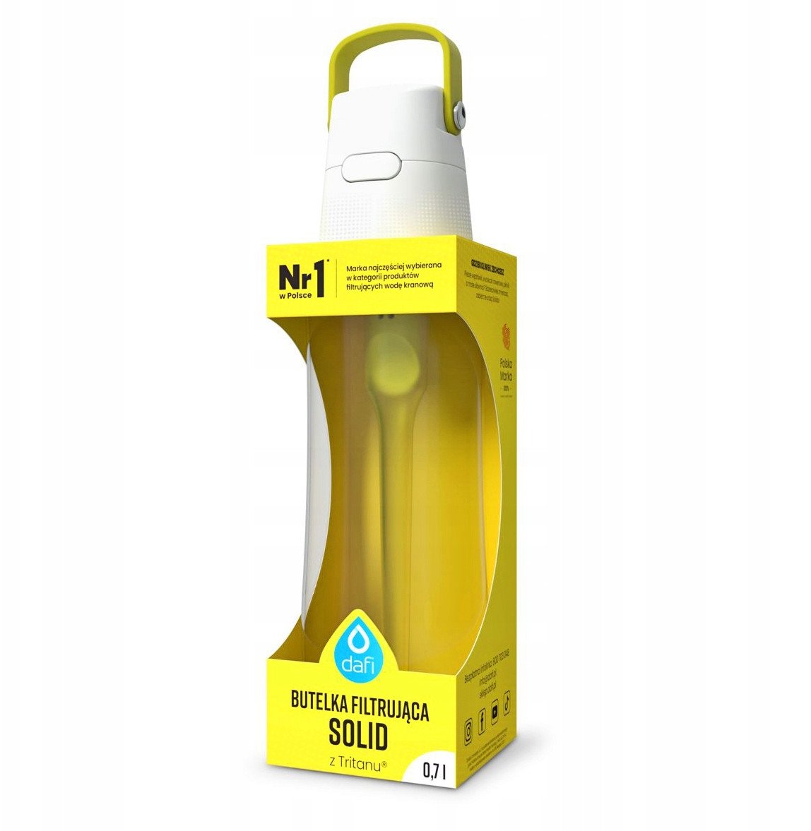 OUTLET Butelka filtrująca Dafi SOLID 0,7 l cytrynowa z filtrem