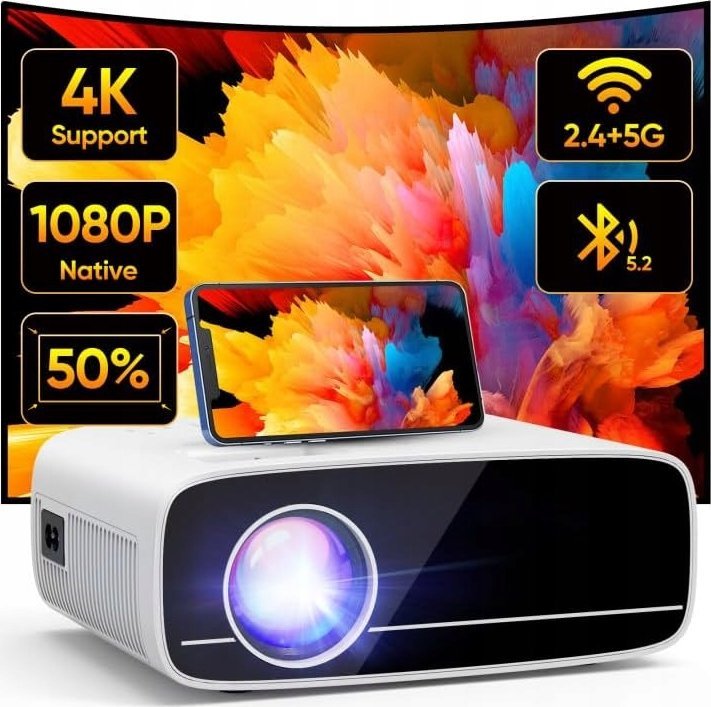 AKATUO XR21 Projektor 4K 15000l 1080p 5G WiFi Bluetooth zoom kina domowego