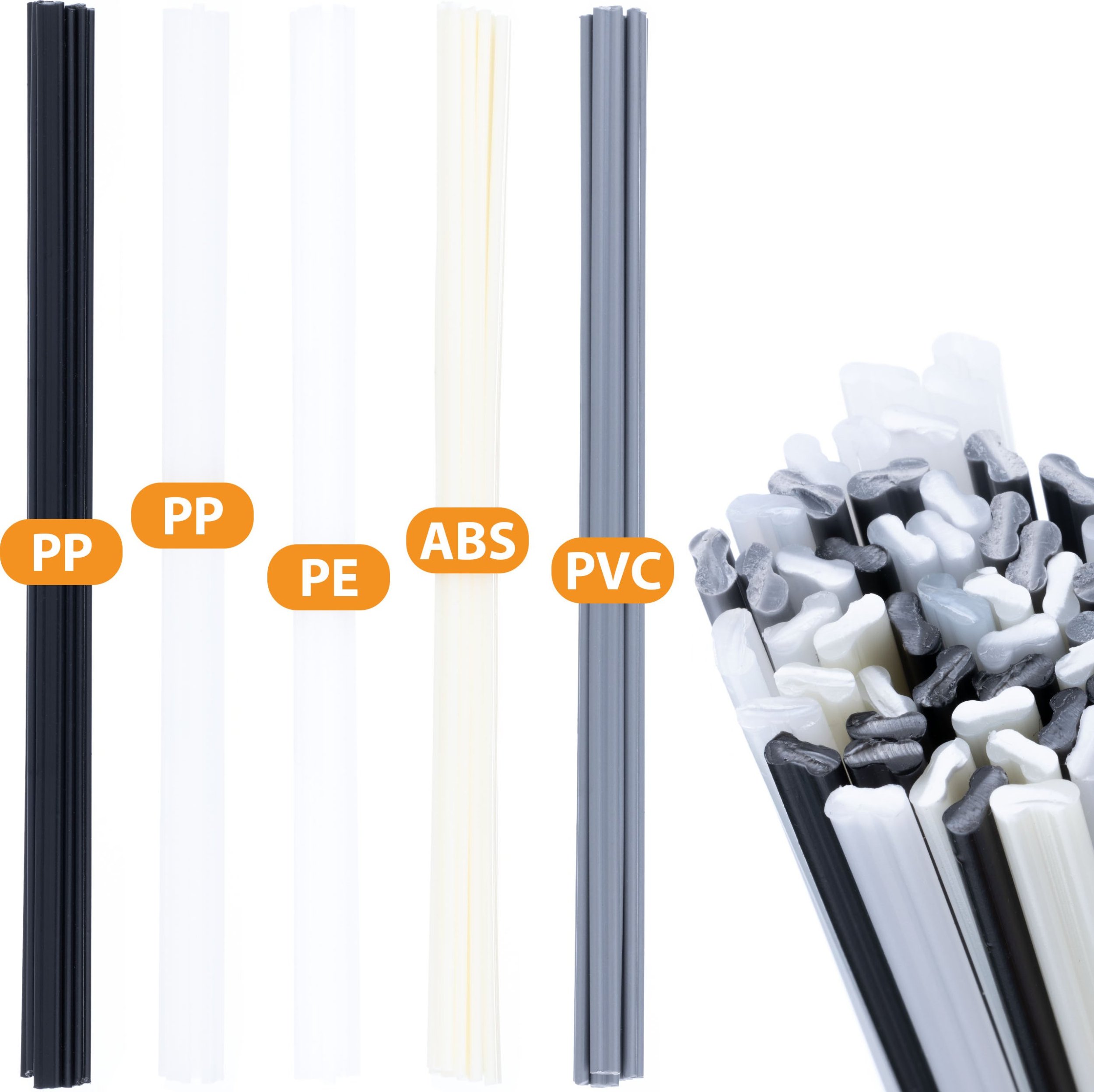 Rosfix MEGA ZESTAW STARTOWY SPOIW DO SPAWANIA PLASTIKU 50SZT 5 RODZ. PP PE ABS PVC