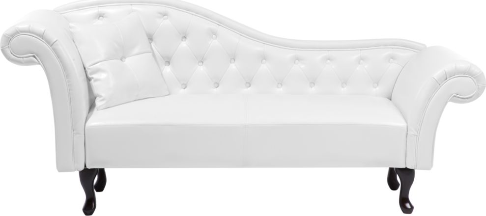 Beliani Szezlong ekoskóra lewostronny biały LATTES