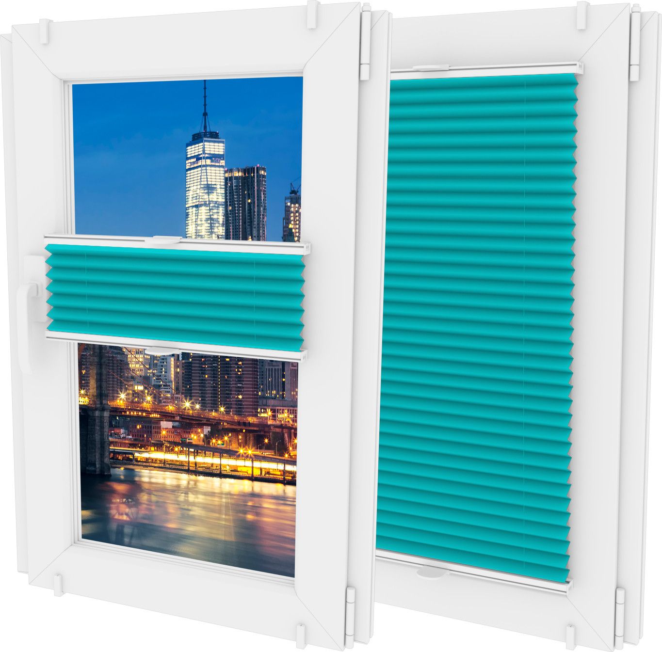 Oslonaokna 'Roleta plisowana plisa wysokość do 220cm kolor Błękitny'