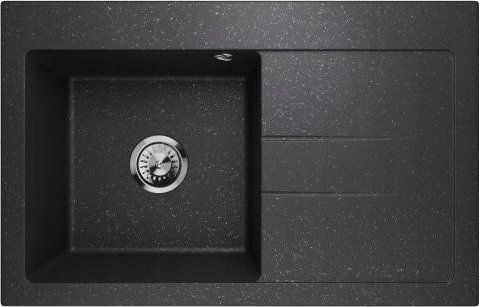Zlewozmywak Lavello ZLEWOZMYWAK GRANITOWY LAVELLO LUXOR 1.0 CZARNY GRAFIT PRAWY