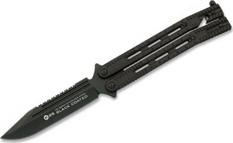 K25 Nóż motylek K25 36214 Balisong Czarny uniwersalny