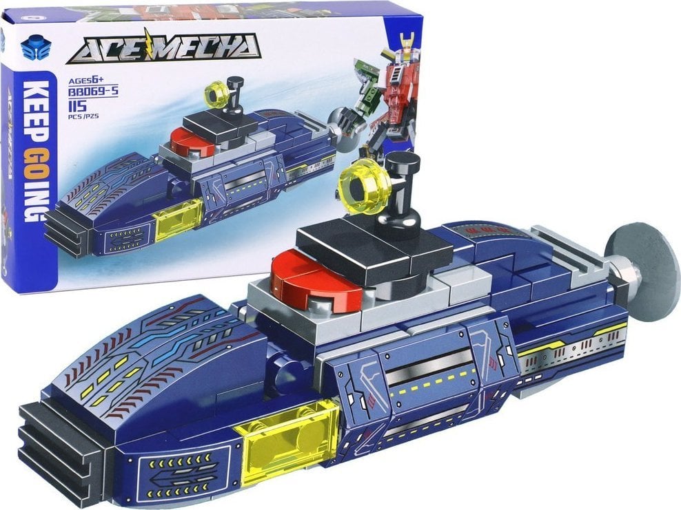 LeanToys Łódź Podwodna Klocki 115 Elementów Konstrukcja Naklejki