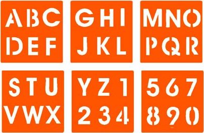 Graine Creative Zestaw 6 szablonów Alfabet i Cyfry