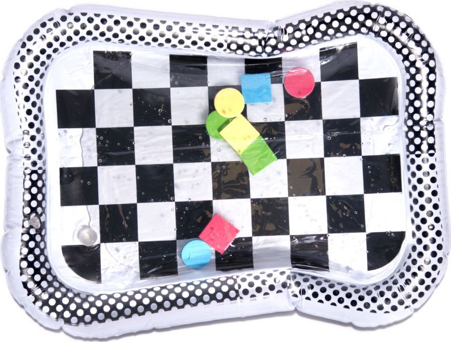 Ikonka Mata wodna nadmuchiwana kontrastowa czarno-biała szachownica 65cm x 50cm