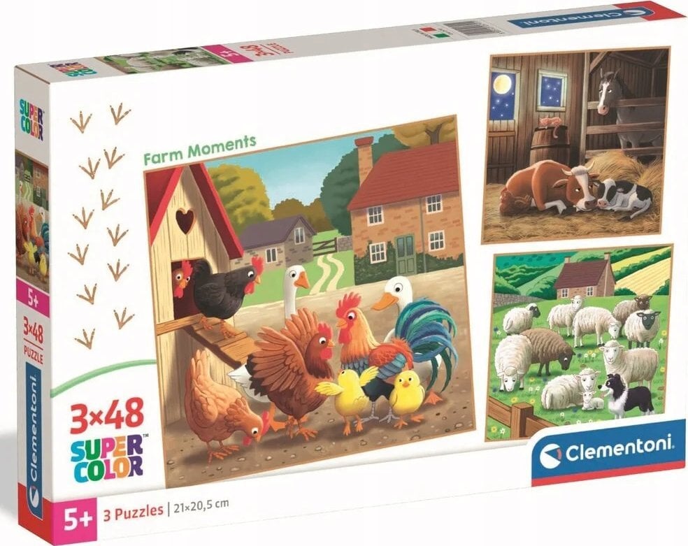 Clementoni Puzzle SuperColor Farm Moments 3x48 elementów (25791)