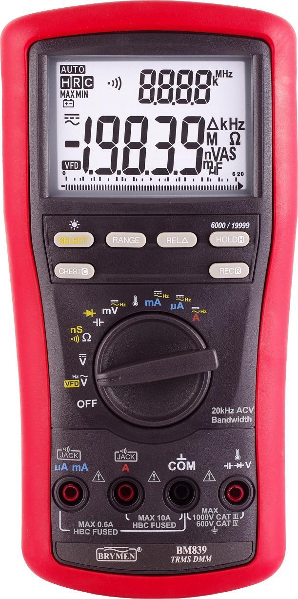 Brymen Multimetr TRMS 4 1/2 cyfry VFD & Hz BeepLit ACV 20kHz Brymen BM839