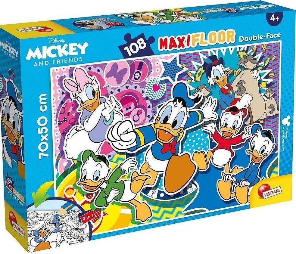 Lisciani LISCIANI DISNEY PUZZLE DWUSTRONNE MAXI PODŁOGOWE KACZOR DONALD 108 EL.