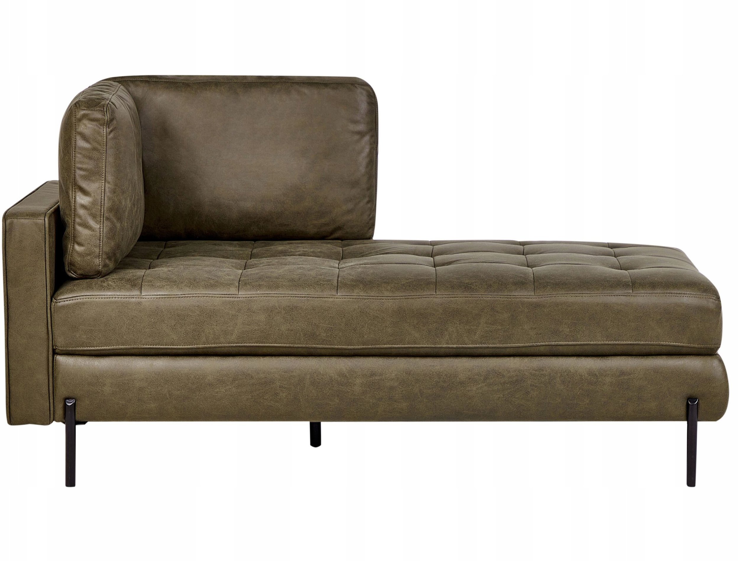 Beliani Szezlong lewostronny zielony REBAIS