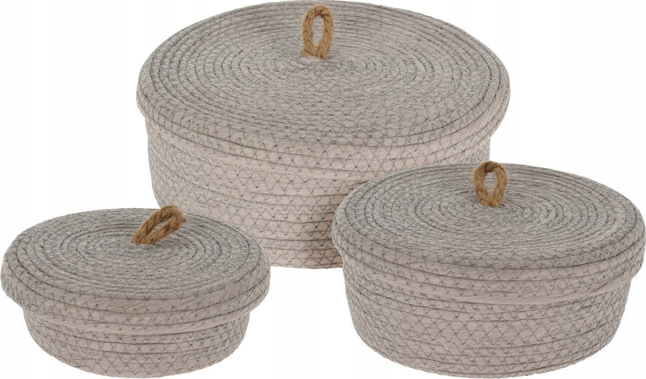 Home Styling Collection Dekoracyjne koszyki do przechowywania, jutowa pokrywka, 3 sztuki