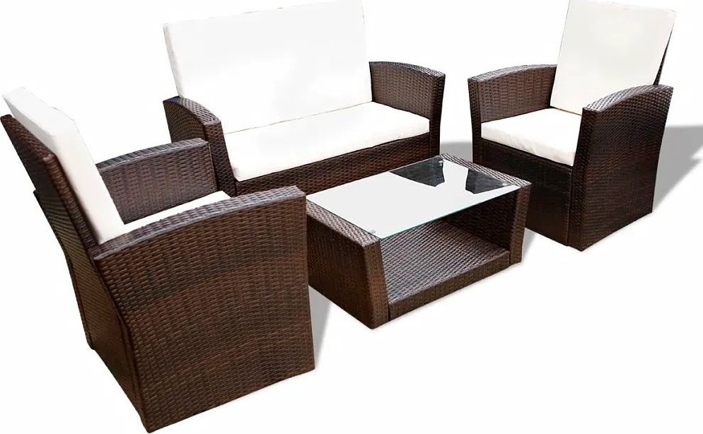 Elior Zestaw brązowych mebli ogrodowych - Utenas