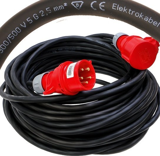 Mojeledy Przedłużacz gumowy OW 5x2,5 z/u gn wt 5p 16A 5m