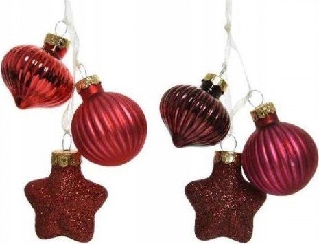 Kaemingk Bombki choinkowe świąteczne ozdobne czerwone 3 szt.