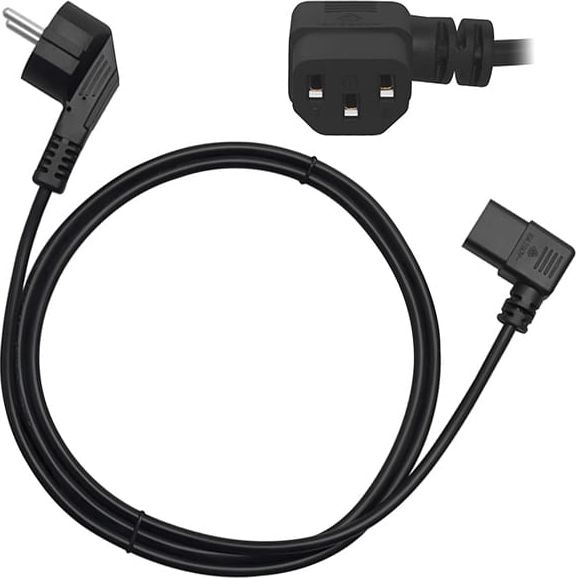 Kabel zasilający Prolech Przewód zasilający Schuko (type F, CEE 7/7) - IEC C13 kątowy 1,5m czarny SN-311 - 9703#