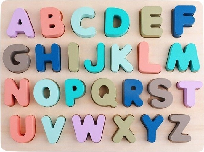 Pan i Pani Gadżet Drewniana Tablica Układanka Nauka Alfabetu Litery Dla Dzieci Montessori