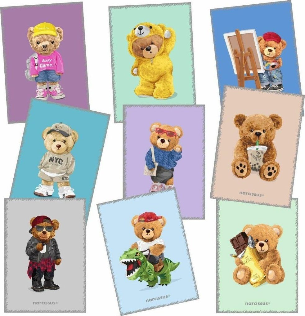 Narcissus Zeszyt A5/60K kratka PP Teddies (9szt)