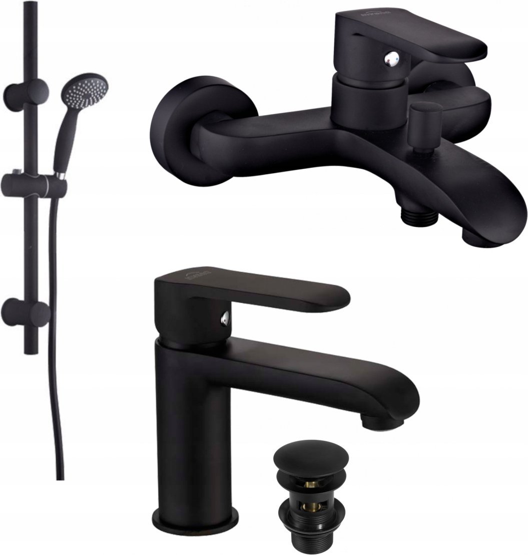 Bateria wannowa Invena INVENA SIROS BATERIA WANNOWA CZARNA