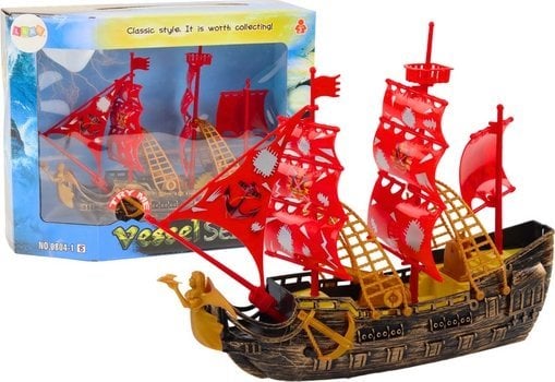 LeanToys Statek Piracki Światła Dźwięki Kółka Brązowy