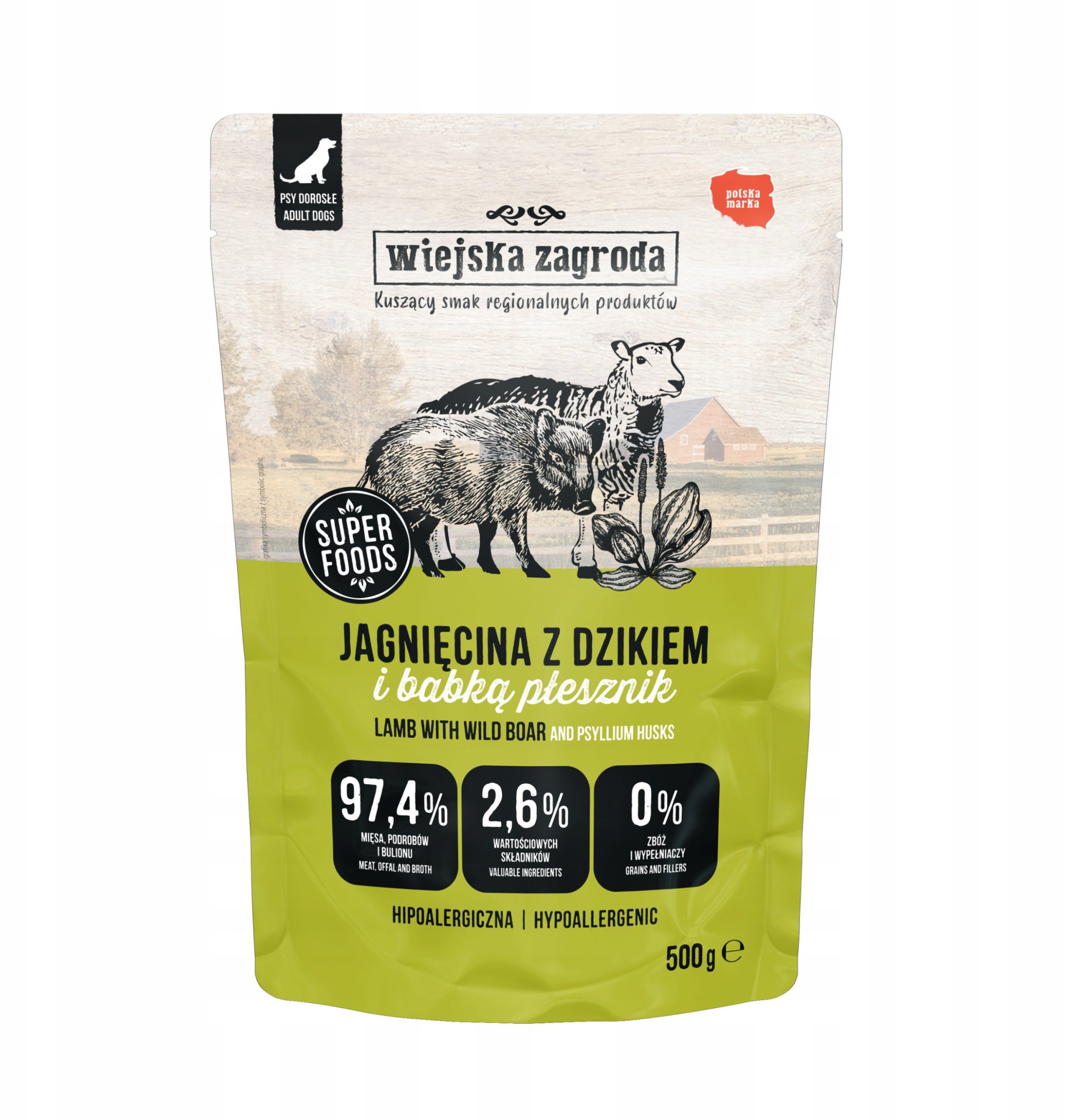 Wiejska Zagroda Jagnięcina z dzikiem 500g