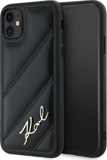 Karl Lagerfeld KLHCN61PQDSMGK iPhone 11 / Xr 6.1" czarny/black hardcase Diagonal Quilted Script