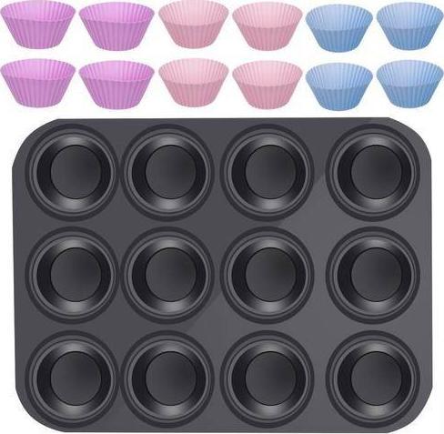 Iso Trade Blaszka do pieczenia + 12 silikonowych foremek