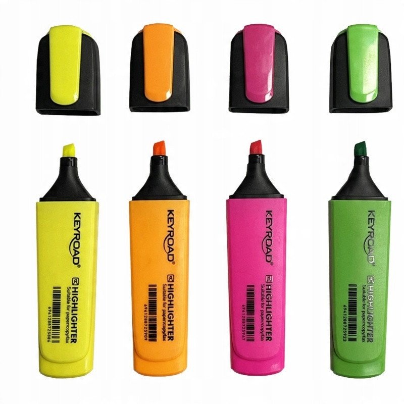 Zakreślacz KEYROAD Fluo Neon, 1-5 mm, 4 szt., etui, mix kolorów