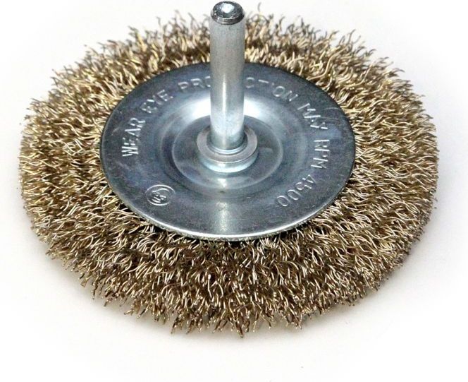 Dedra Szczotka druciana tarczowa mosiądzowana 100mm z trzpieniem (F31-100)