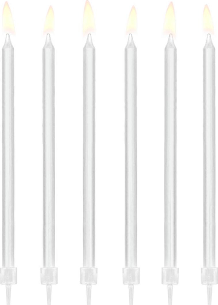 Party Deco Świeczki urodzinowe białe - 14 cm - 12 szt. uniwersalny