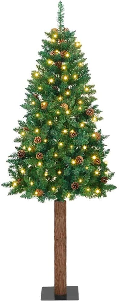 vidaXL Szczupła Choinka Zielony 77 x 77 x 210 cm PVC