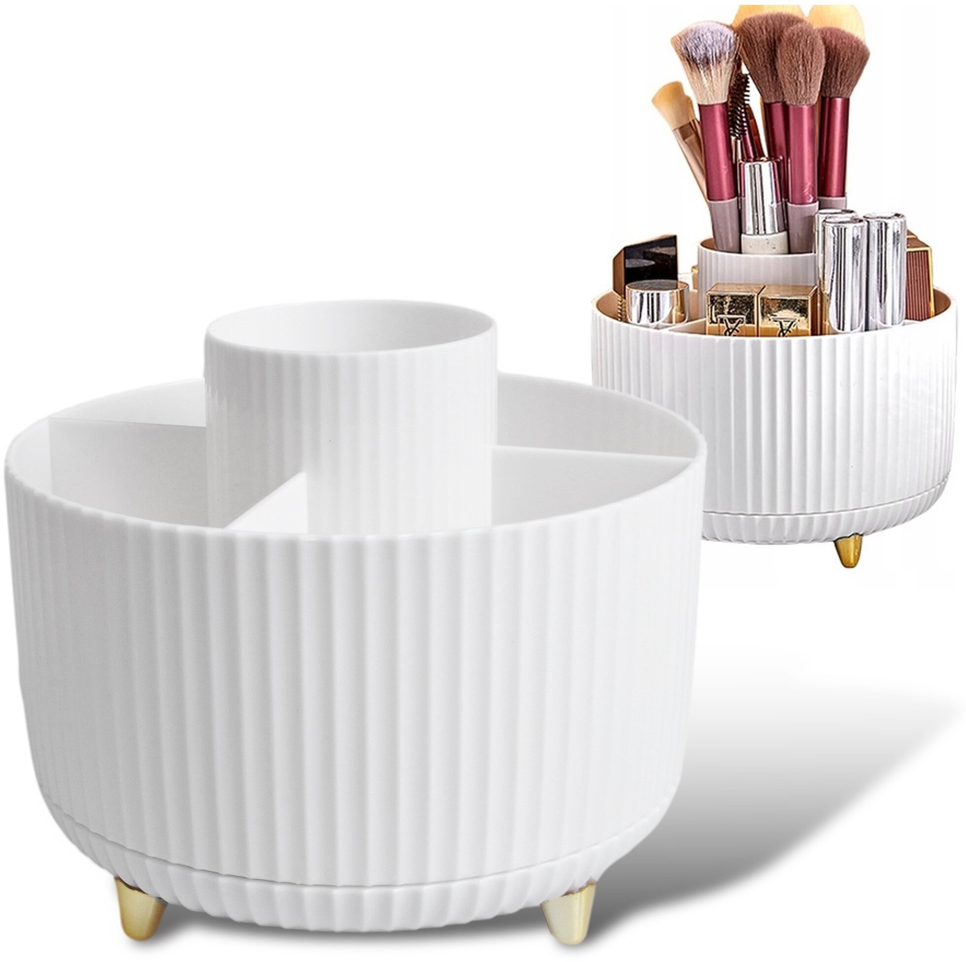 ORGANIZER NA KOSMETYKI OBROTOWY POJEMNIK PĘDZLE STOJAK 360 KOSMETYCZKA