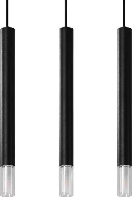 Lampa wisząca Lumes Czarna potrójna lampa wisząca nad stół - S161-Tixa