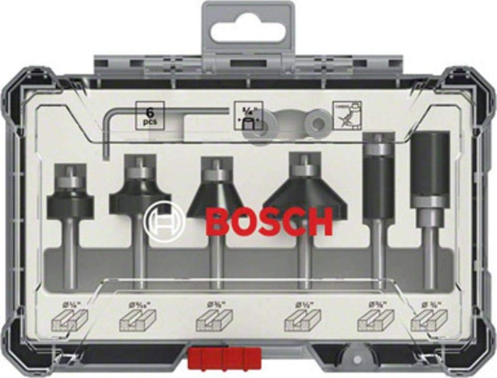 Bosch BOSCH ZESTAW FREZÓW PROSTYCH 6szt. UCHWYT 1/4 TRIM & ENDING B2607017470