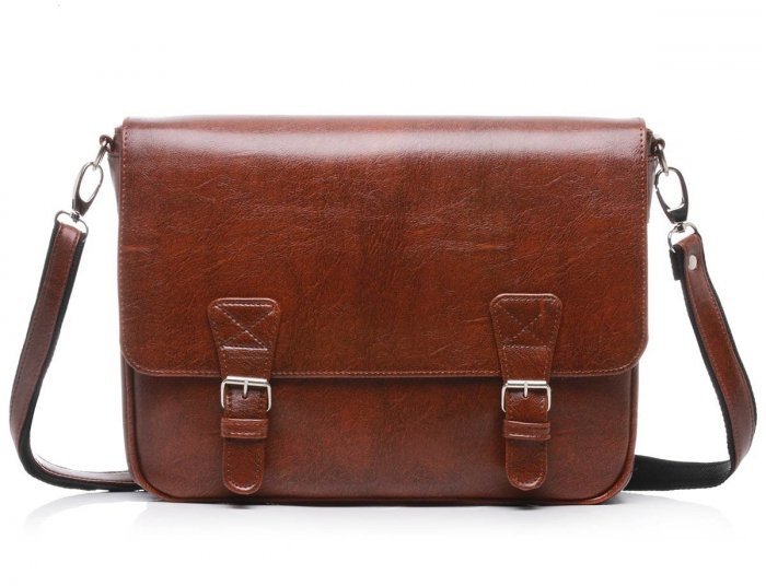 KARMELOWA LISTONOSZKA MĘSKA TORBA NA RAMIĘ SOLOME MERLO