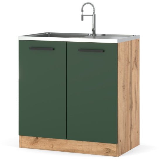 Szafka Kuchenna Stojąca Modułowa Pod Zlew 80cm Blande Wotan Zieleń